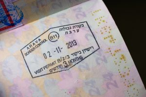イスラエル入国スタンプパスポート