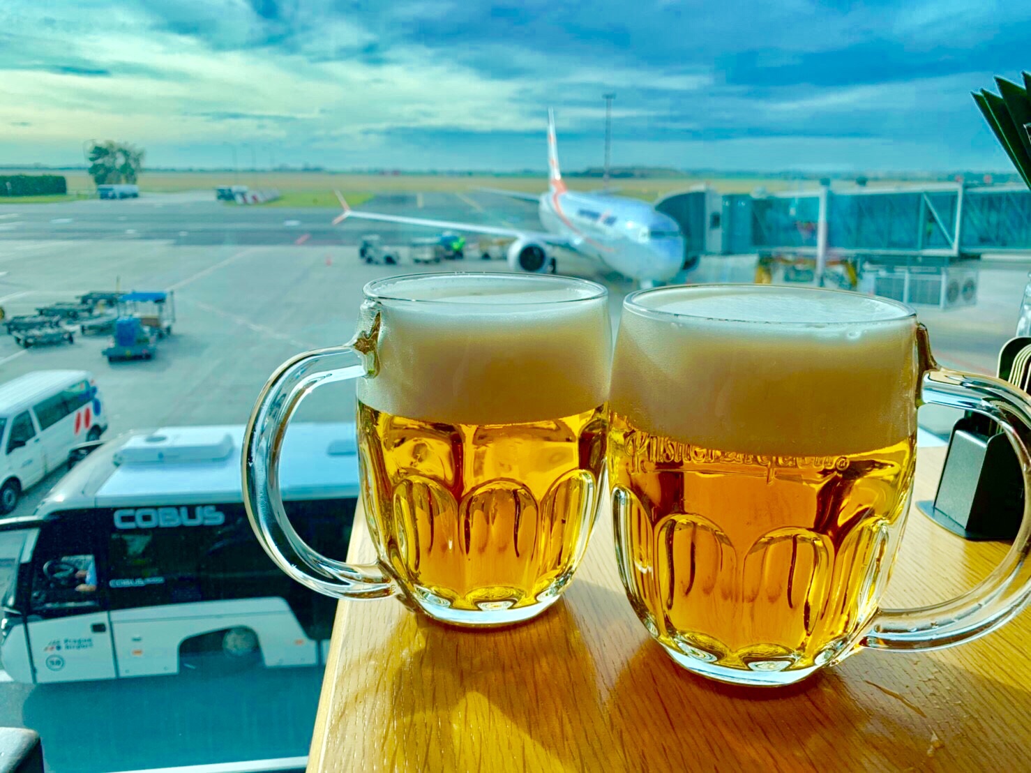 プラハ空港内のおすすめレストラン 飛行機を見ながら美味しいチェコ料理 絶景in 海外旅行記
