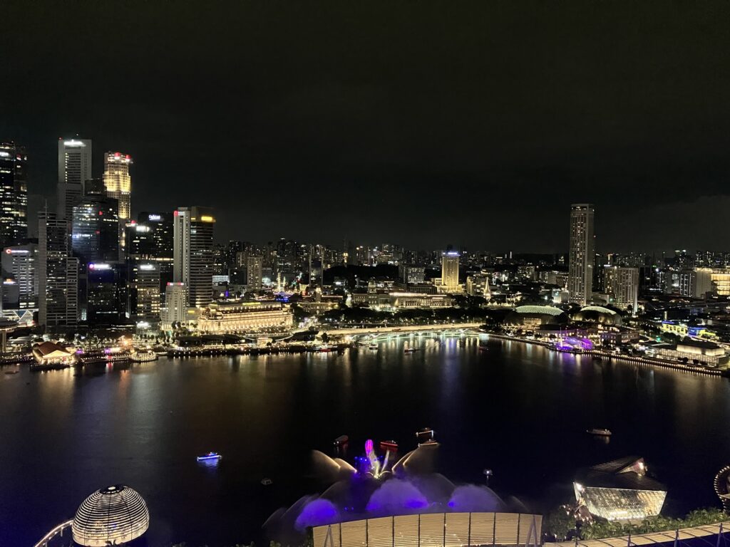 マリーナベイサンズ　プールからスペクトラ